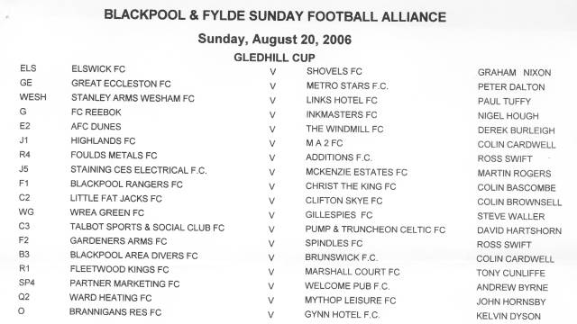 The 40th Gledhill Cup - Round 1